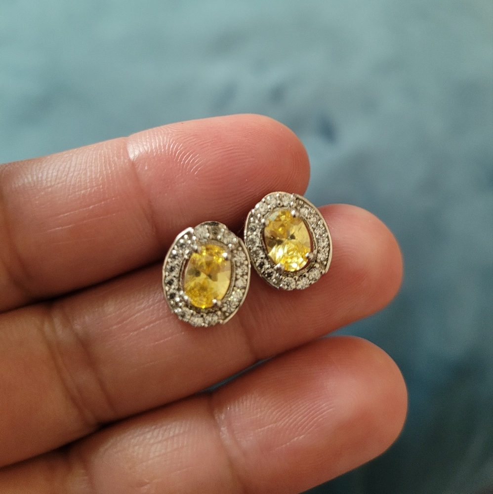Citrine on sterling silver earrings